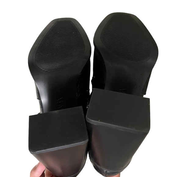 Zara Studded Animal Print Cut-out Ankle Boots Black Size 39 (8 US) - Picture 6 of 7